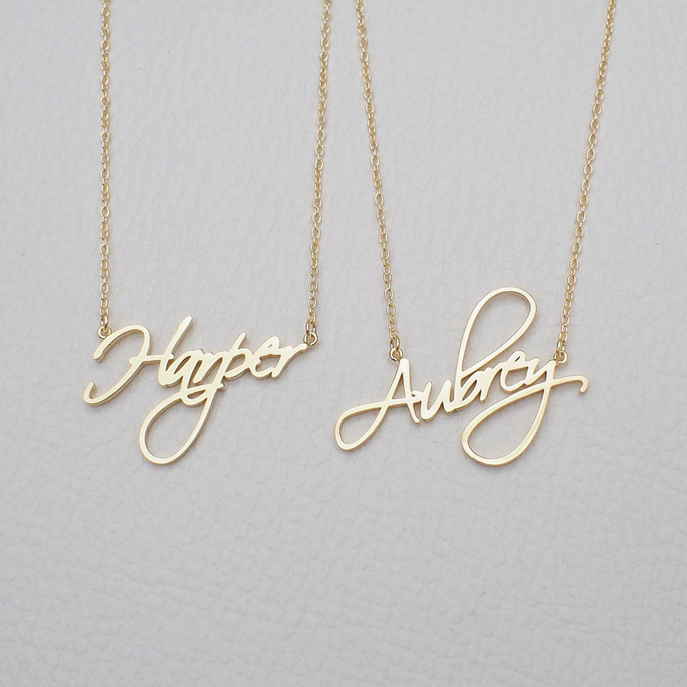 Customized Personalized Name Gold Copper Alloy Letter Pendant Necklace