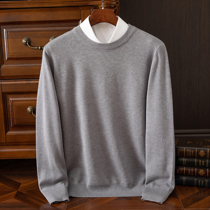 Round Neck Pullover Bottoming Shirt Casual Business Loose Long Sleeve Sweater