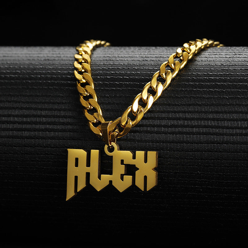 Customized Stainless Steel Name Pendant Necklace