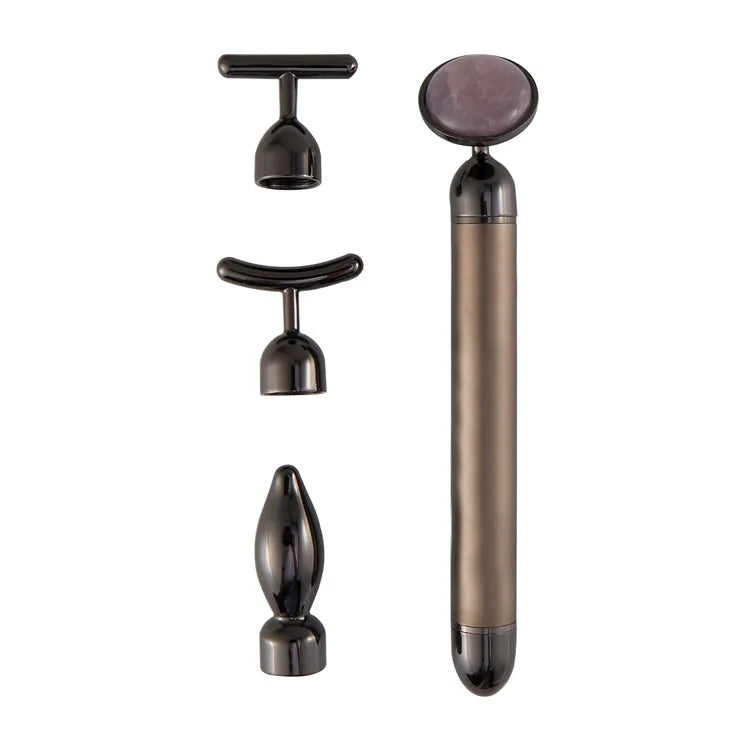 4 in 1 Vibrating Rose Quartz Roller Face Roller Eye Massager