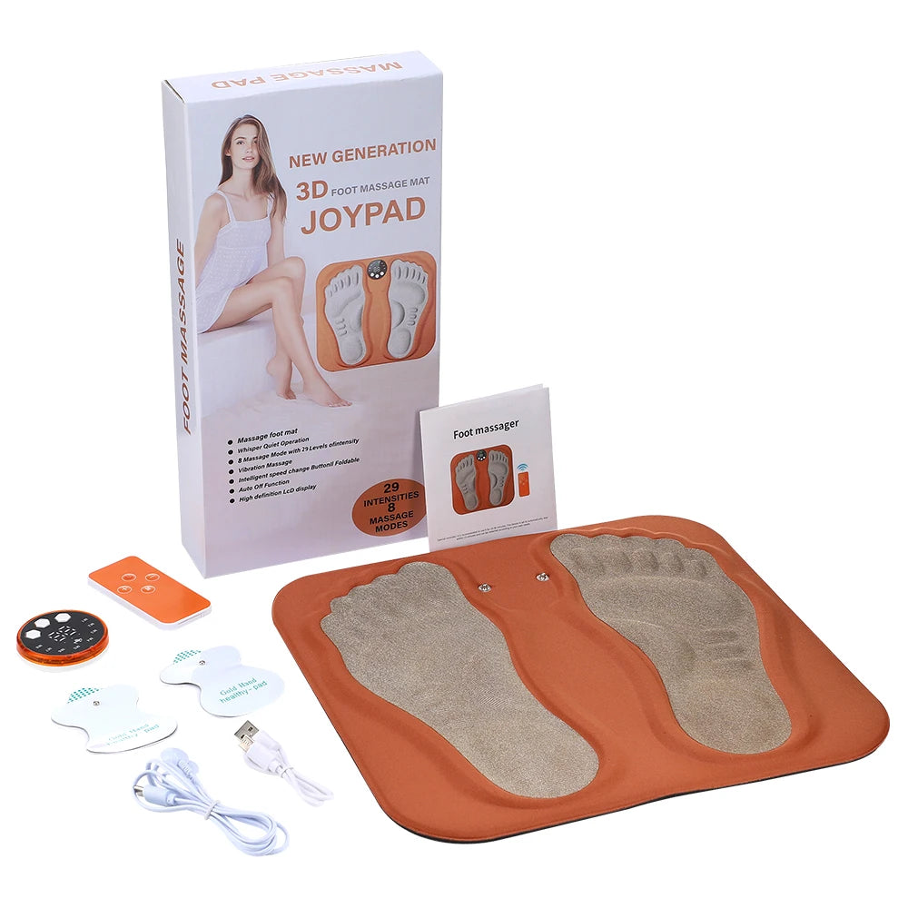 3D Foldable Foot Massager Pad with Calf Massage Mat 8 Modes