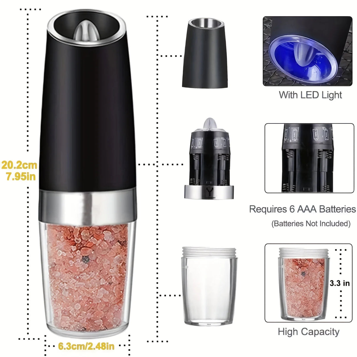 2-Piece Automatic Spice Grinder Set