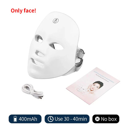 Wireless 7-Color LED Facial & Neck Beauty Mask