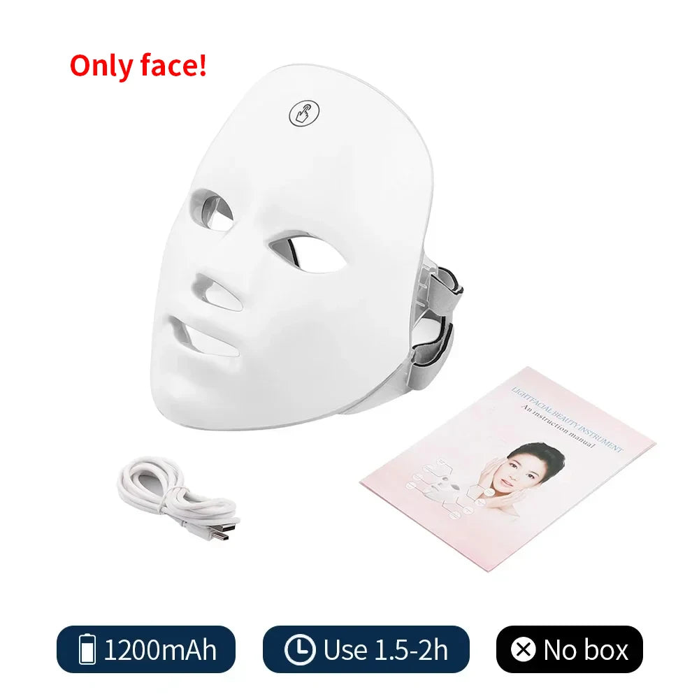 Wireless 7-Color LED Facial & Neck Beauty Mask