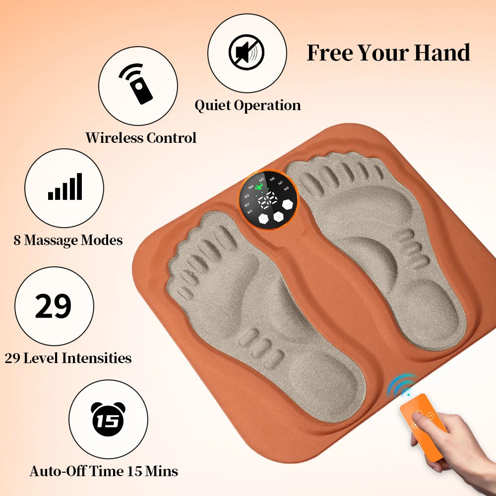 3D Foldable Foot Massager Pad with Calf Massage Mat 8 Modes