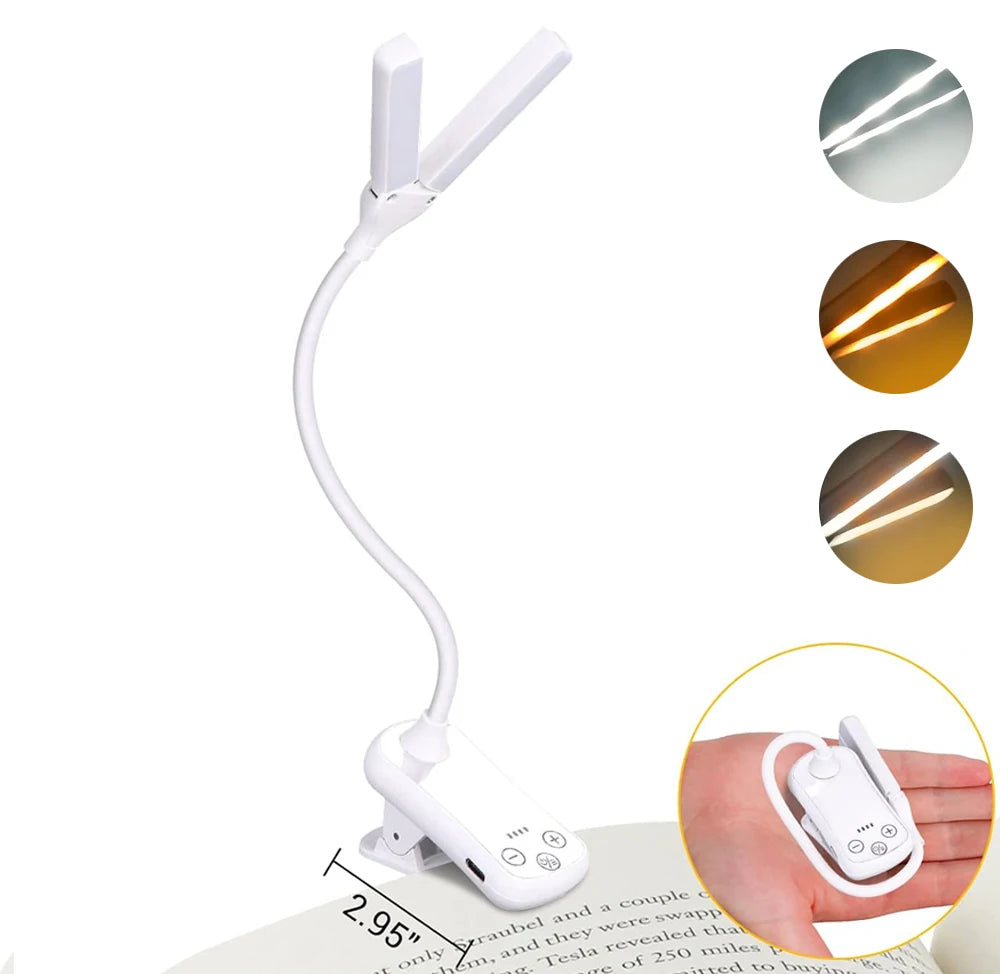 USB Rechargeable LED Clip-On Book Light