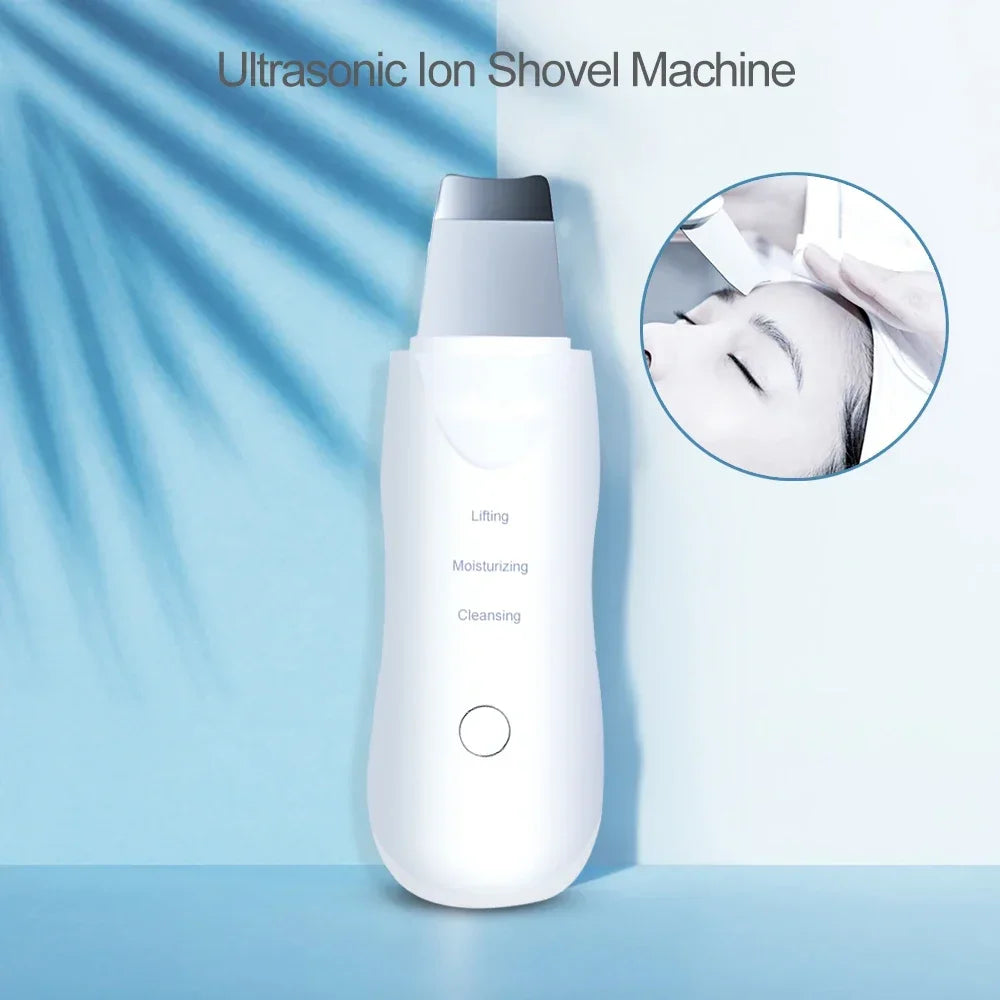Professional Ultrasonic Facial Skin Scrubber - Ion Deep Cleansing Device