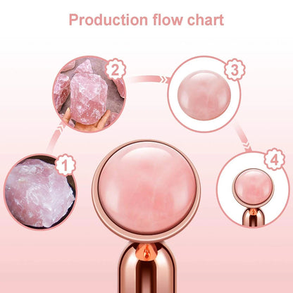 4 in 1 Vibrating Rose Quartz Roller Face Roller Eye Massager