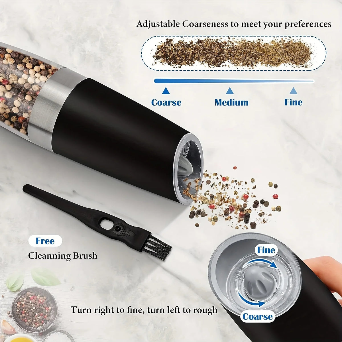 2-Piece Automatic Spice Grinder Set
