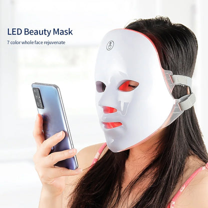 Wireless 7-Color LED Facial & Neck Beauty Mask