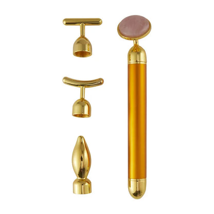 4 in 1 Vibrating Rose Quartz Roller Face Roller Eye Massager