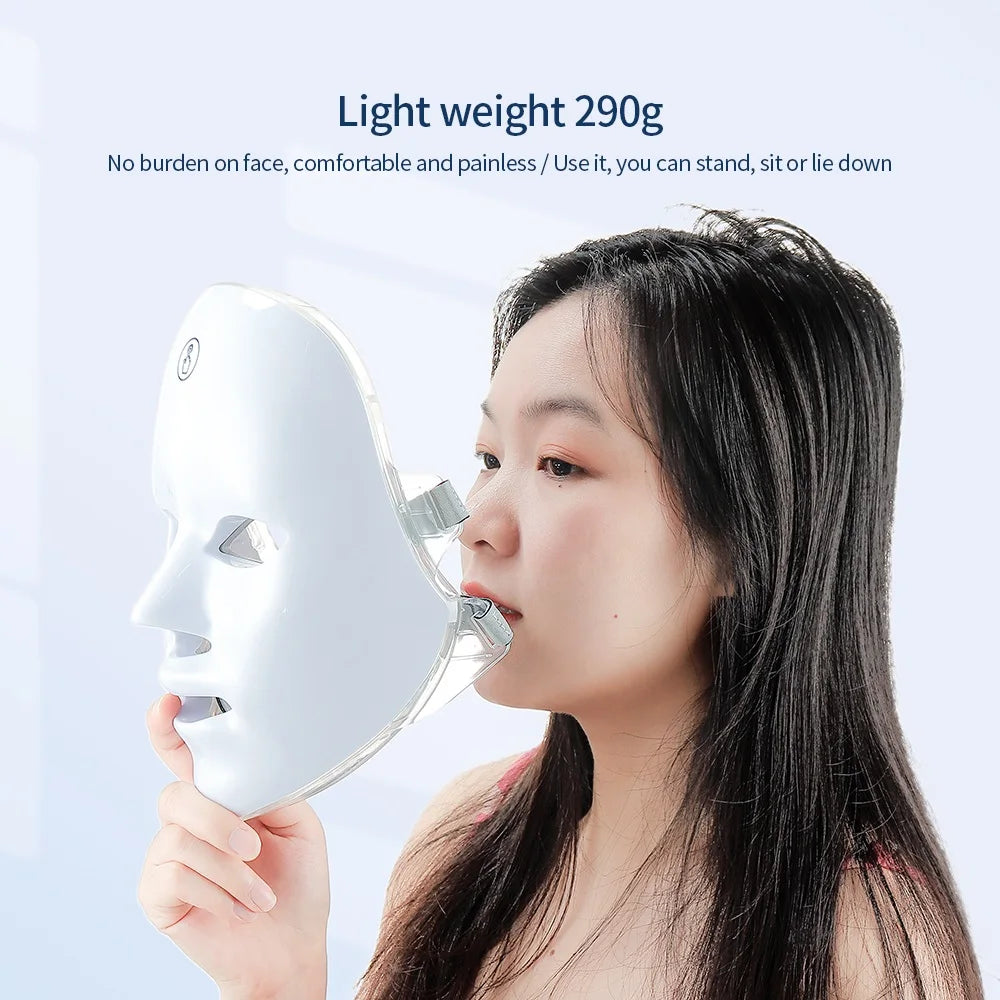 Wireless 7-Color LED Facial & Neck Beauty Mask