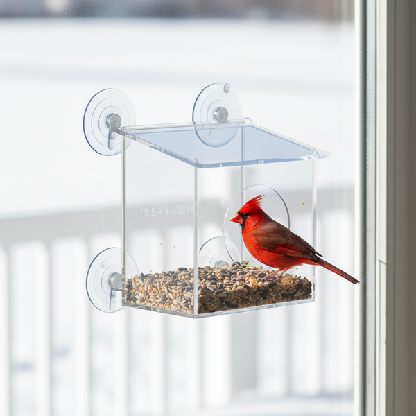 Bird Feeder Window Suction Cup - Clear View Wild Bird Feeder for Windows