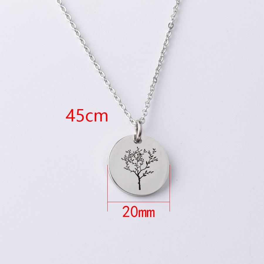 Personalized Simple Stainless Steel Pendant Necklace