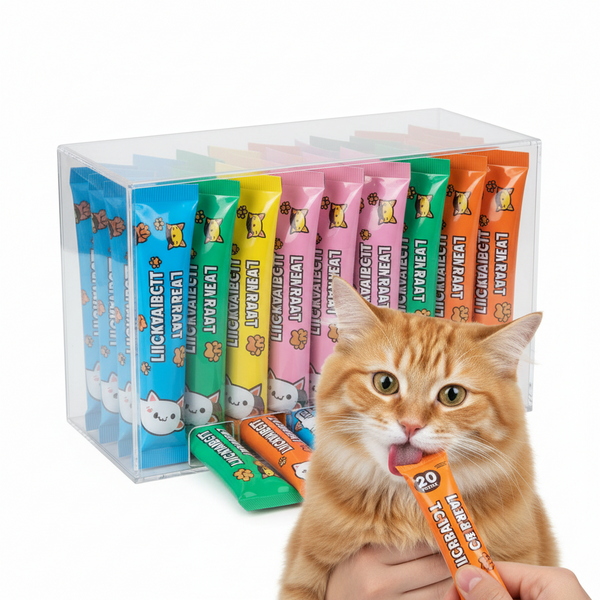 Cat Treat Pouch Dispenser - Lickable Cat Treat Tubes 20pcs