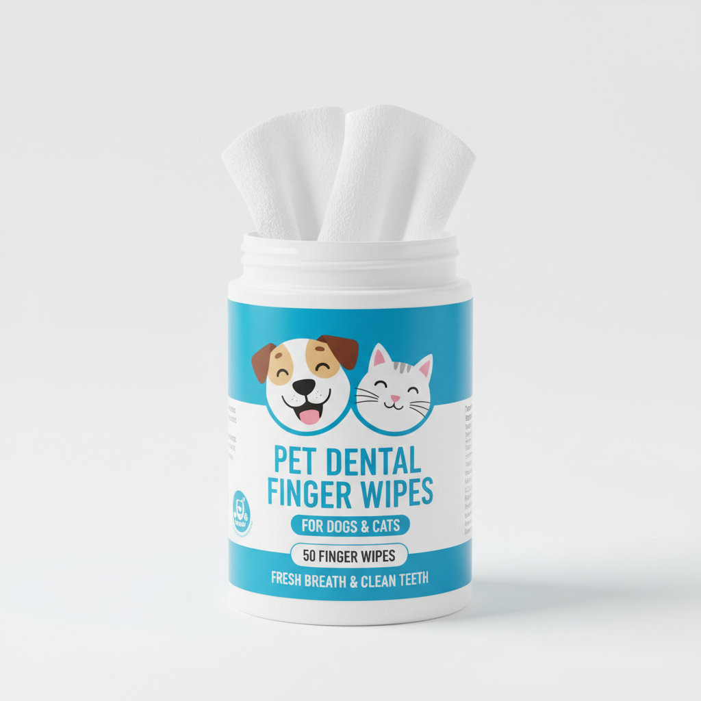 Pet Dental Finger Wipes 50pcs - Dog & Cat Teeth Cleaning Wipes