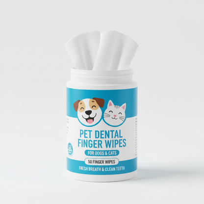 Pet Dental Finger Wipes 50pcs - Dog & Cat Teeth Cleaning Wipes