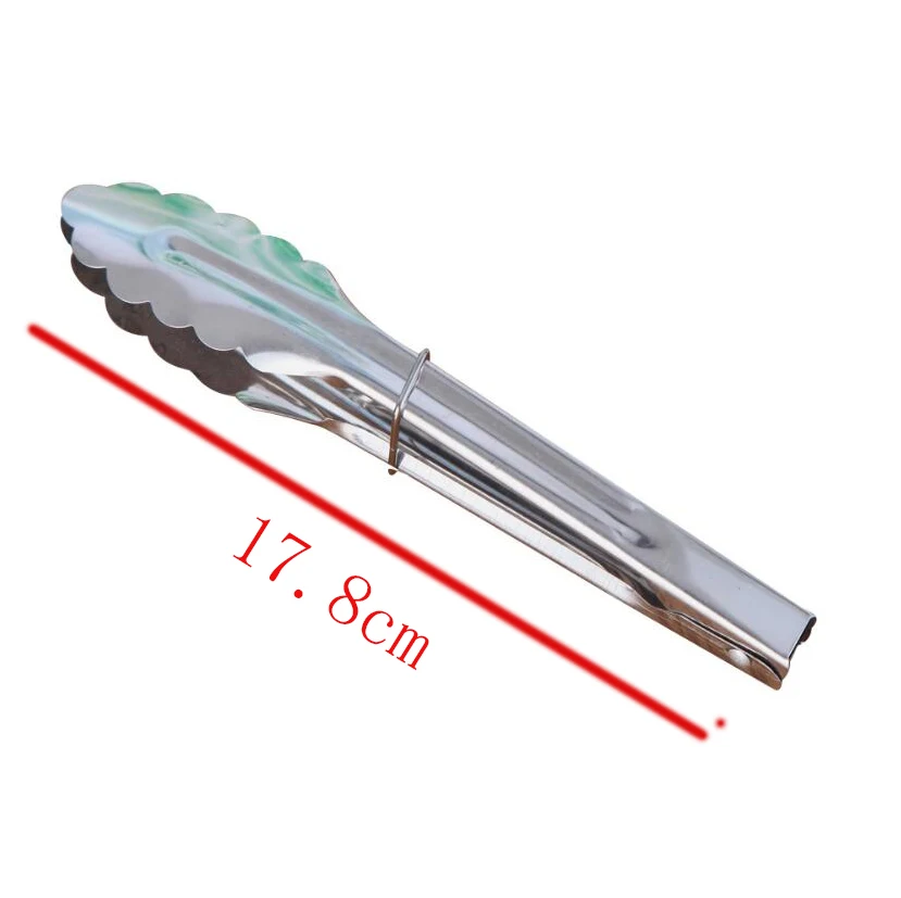 8-inch stainless steel and silicone kitchen tongs