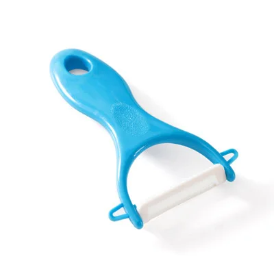 Ceramic vegetable peeler with a stainless steel handle