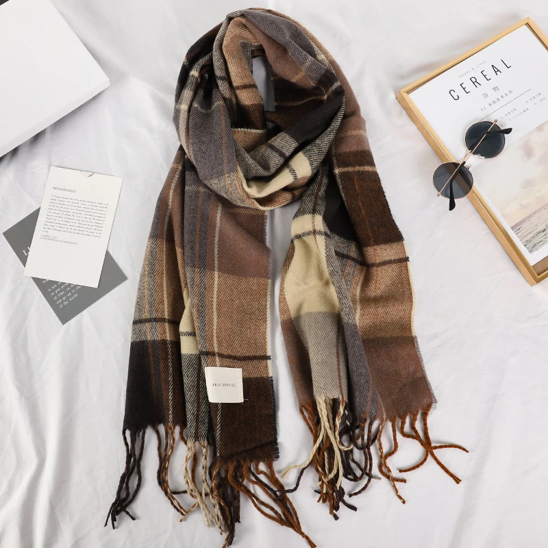 Plaid Winter Scarf Women neck head Scarves Fashion Casual Scarfs Cashmere ladies shawls and wraps Bufandas Hombre