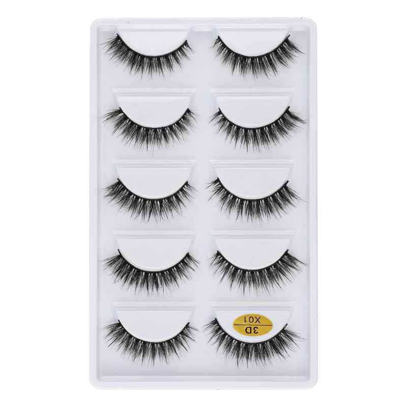 Natural 3D mink-style strip eyelashes