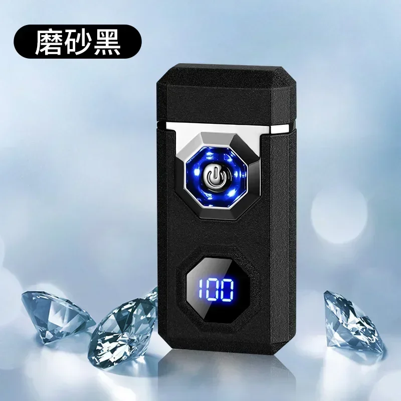 Metal electric arc lighter with an LED power display