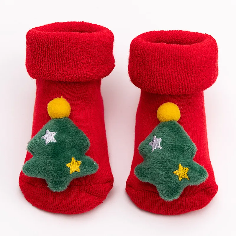 Kids Christmas Socks Children's Socks Girls Boys Non-slip Print Cotton Toddler Baby Socks Newborns Infant Short Socks Clothing