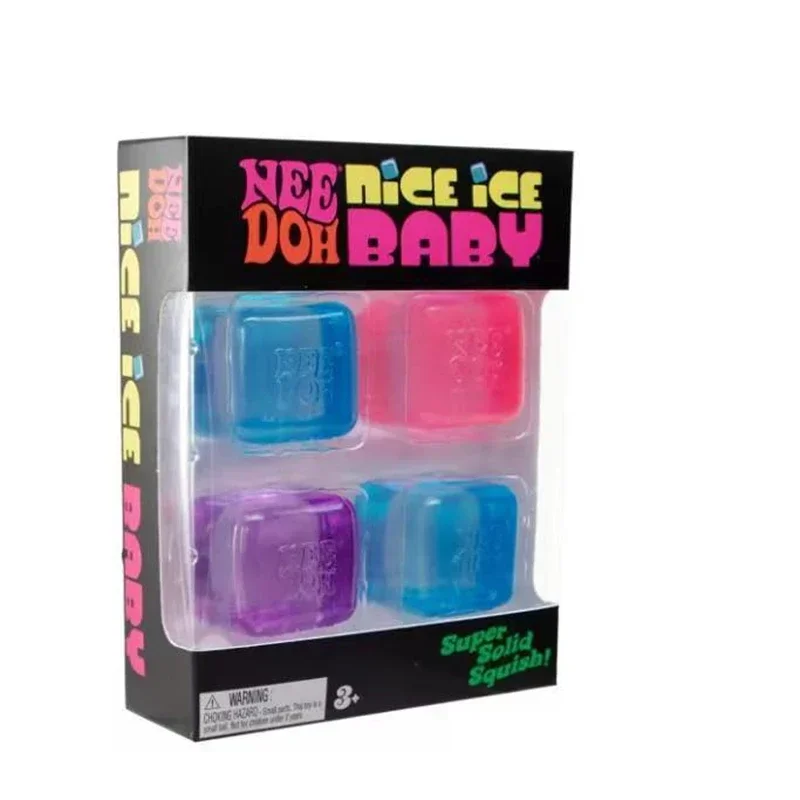NeeDoh Christmas Gift Nice Cube Squishy Squeeze Fidget Toy Mini 4 Pack Set Anti‑Anxiety Portable Stress Relief Holiday Gift 2026