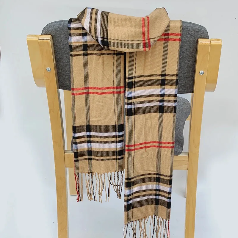 195*35cm Luxury Brand Fashion Classic Lattice Men Soft Shawl Plaid Scarves Shawl Wraps Shawl Neckerchief Headband Muffler