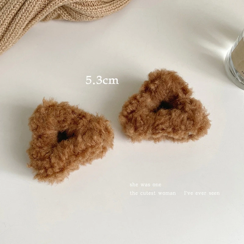 2/4Pcs Plush Cat Ears Shape Hair Clips Women Sweet Cute Beige Duck Beak Clip Hairpin Fashion Girls Headwear Hair Accessories