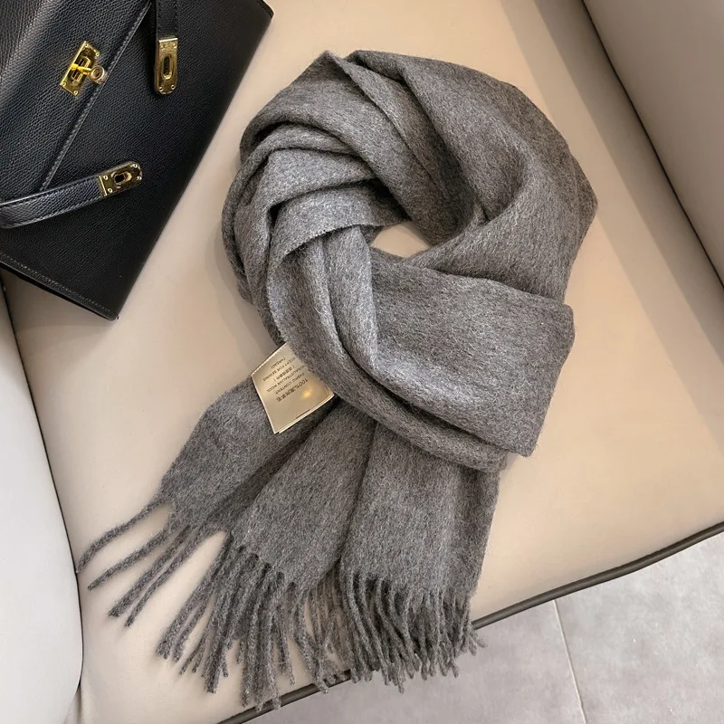 Winter Narrow Scarf 28 Color 100% Wool Scarf Hot Selling Solid Color Scarf Men's and Women's Universal Warm and Cold proof Scarf