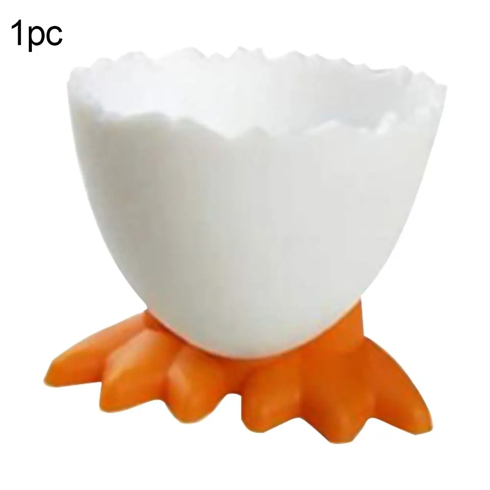 Plastic egg cup holder with feet