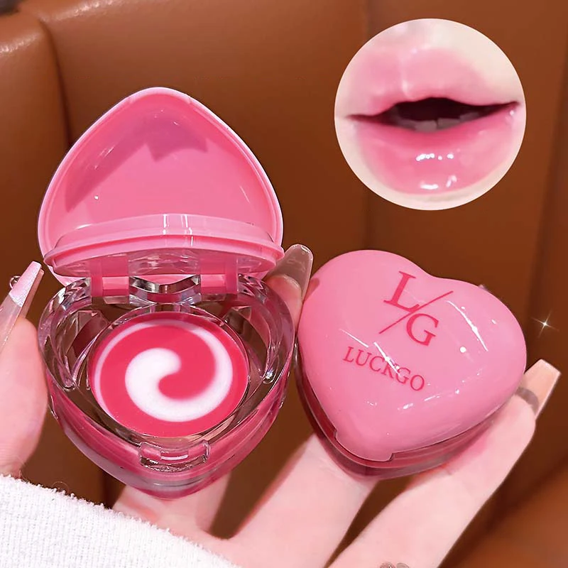 Two-tone strawberry pink lip balm