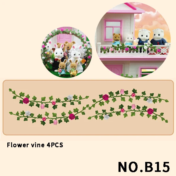 Forest Animal 1/12 Dollhouse Furniture Bedroom Kitchen Bathroom Set Miniature Simulation Dolls Accessories DIY Toys Girls