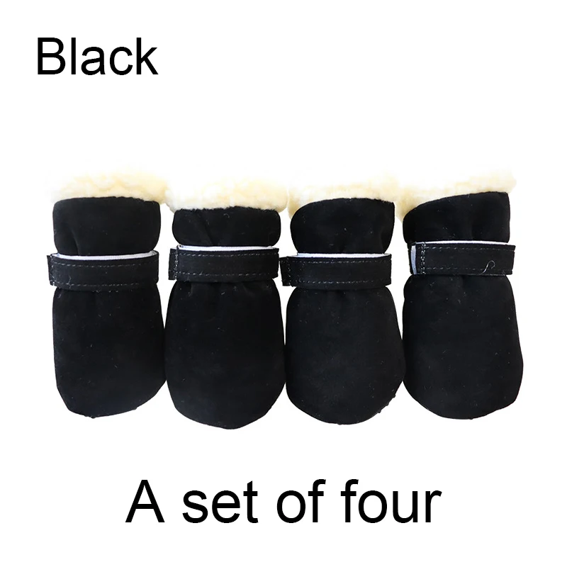 4Pcs Winter Waterproof Warm Non-slip Snow Boots for Small Breeds Dogs Puppy Outdoor Walking Dog Socks Bootie Pet Paw Care