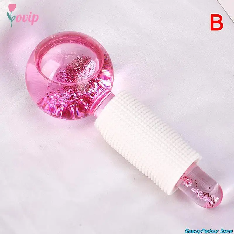 Crystal Face Roller Ball Facial Massager Ice Roller For Face Magic Cold Ball For Eye Massage Beauty Ice Hockey Energy Skin Care