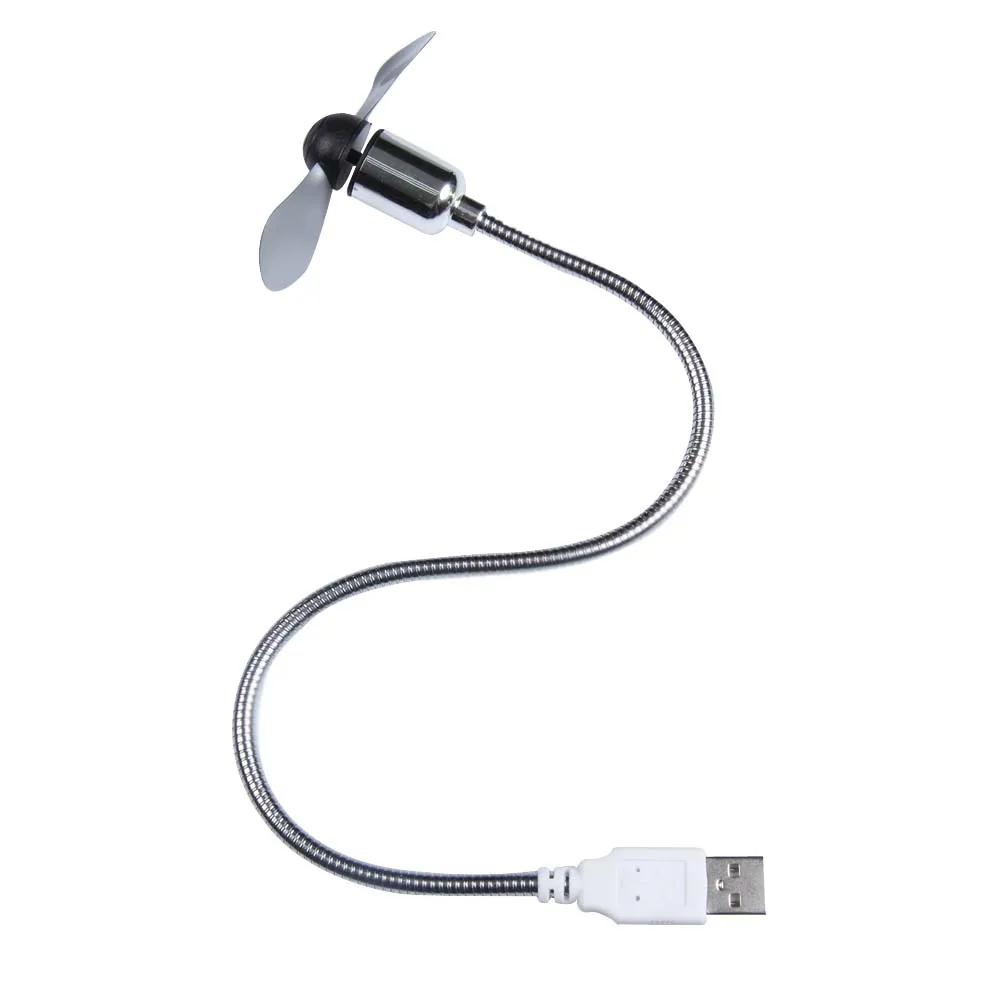 Flexible USB fan for use with a laptop or PC