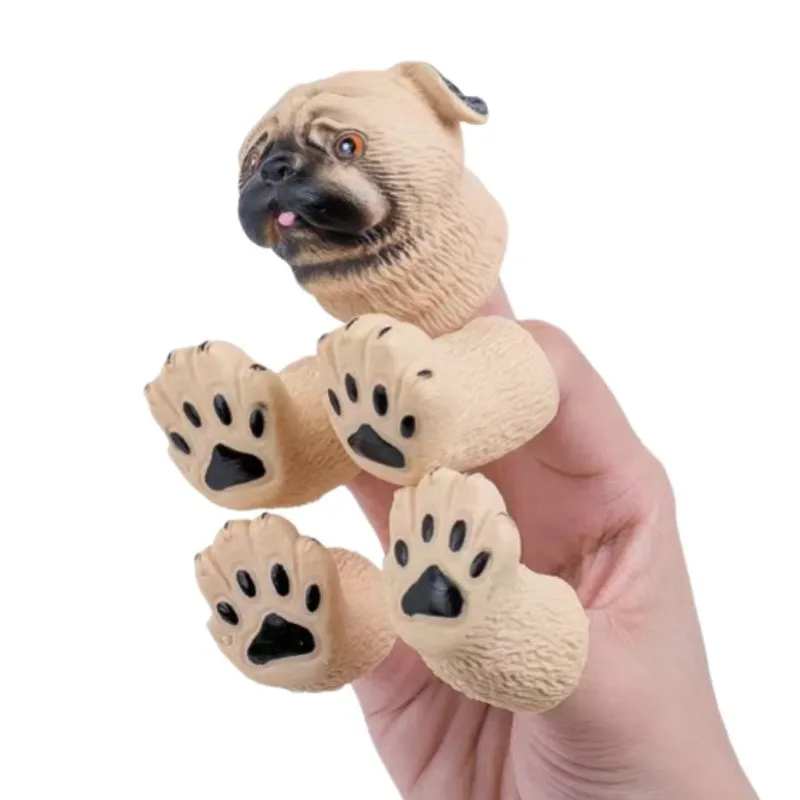 Finger Puppets Plastic Toy Baby Mini Animals Educational Hand Cartoon Rubber Doll Hand Puppet Theater Toys for Children Gifts