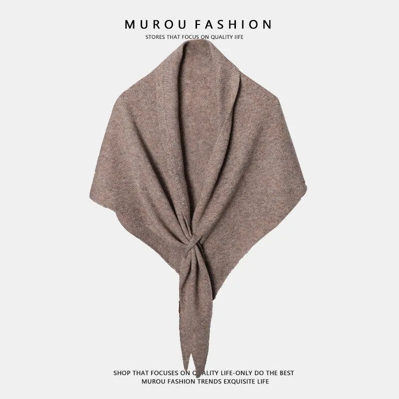 New Fashion Triangle Scarf Shawl Women's Neck Wrap Wool Blended Female Thickened Warm Shoulder Shawl Winter Gift High Quality