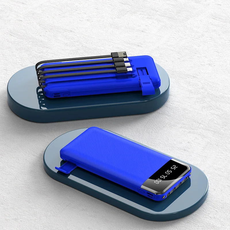 Portable power bank with dual USB ports and a digital display