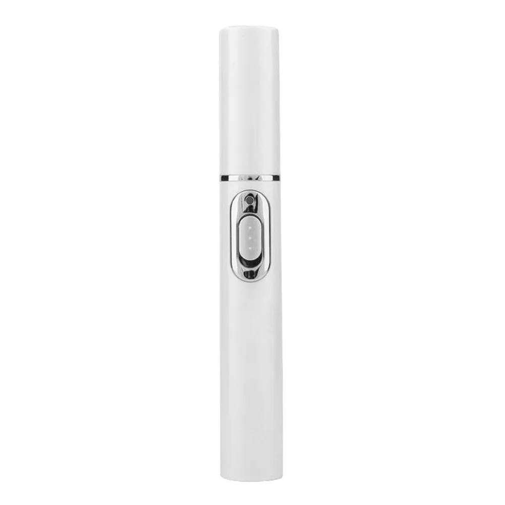 Pen-style blue-light beauty device with heated eye-massage function