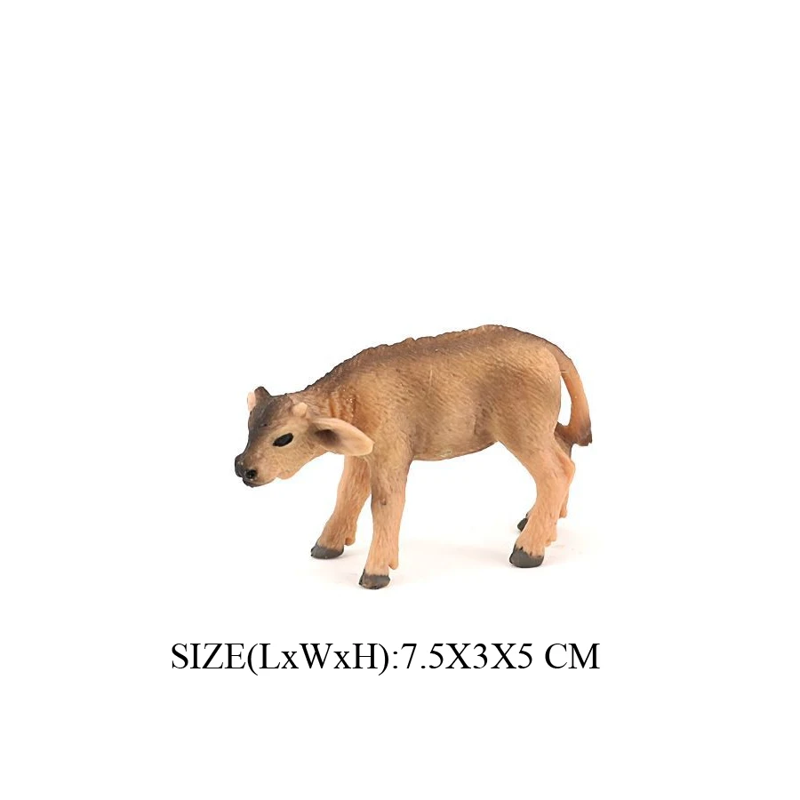 Simulation Texas Longhorn Bulls Musk OX Yak Cow Farm Animals Buffalo Calf Bull Model Figures Home Decor Educational Toys