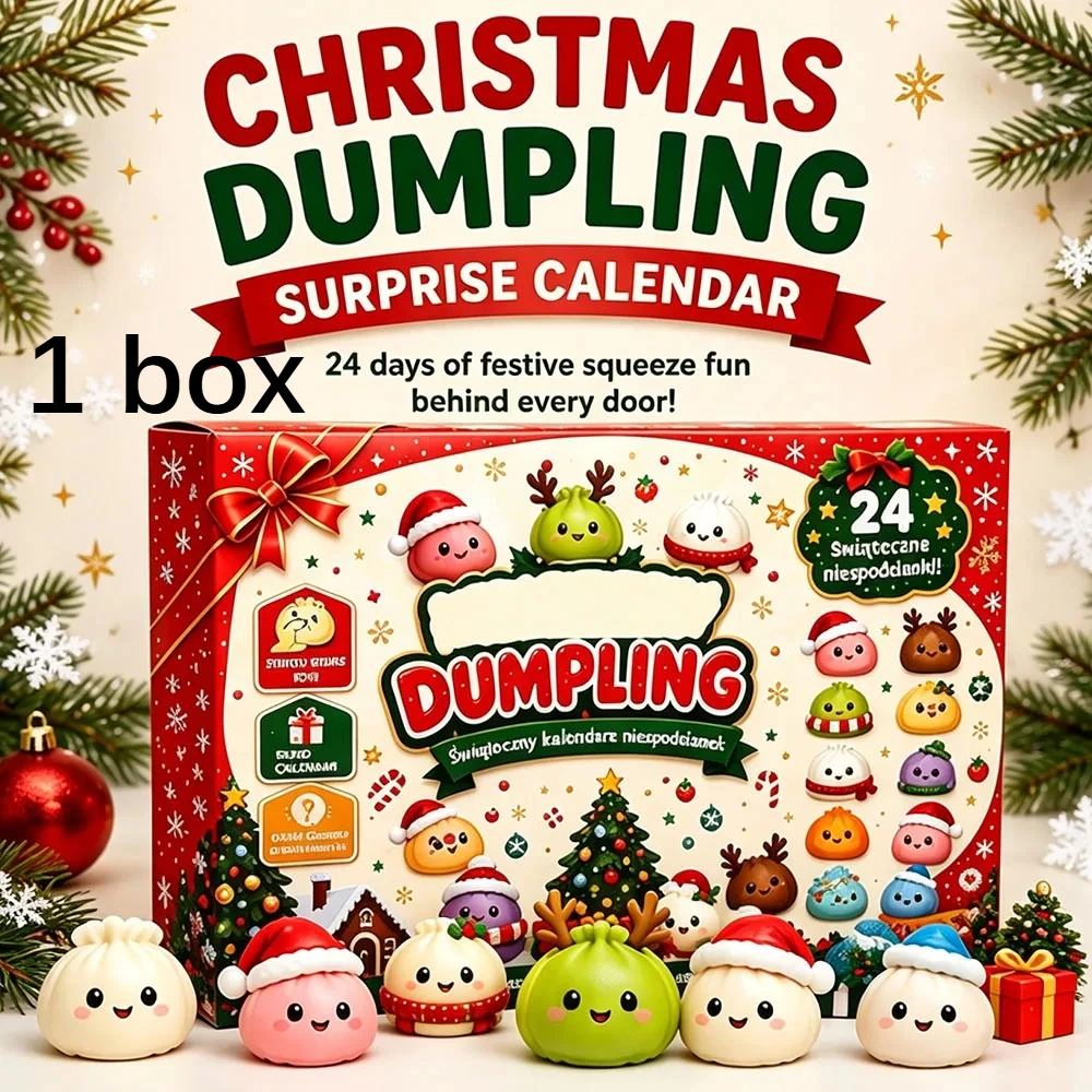 Squishy 2026 New Christmas Advent Calendar, 24 Days Countdown Surprise Box, Dumpling Slow Rebound Squishies Squeeze Sensory Gift