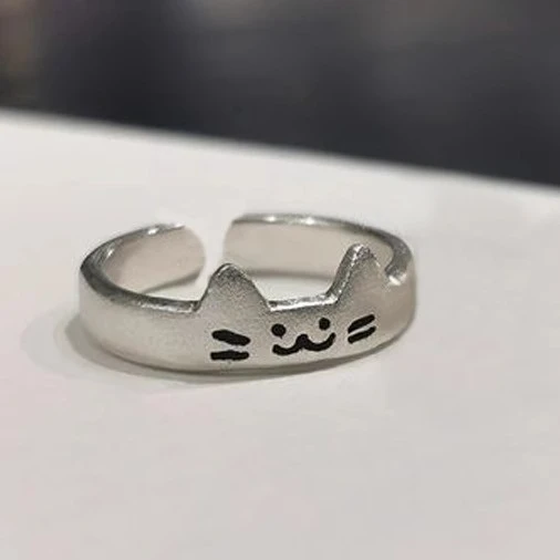 2pcs Kawaii Cat Dog Animal Couple Ring for Women Men 2026 Fashion Size Adjust Lover Rings Valentine's Day Party Jewelry Gifts