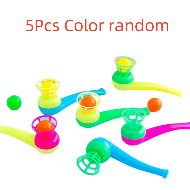 5-30PCS Suspended Blow Pipe Blow Ball Rod Game Children Balance Training Floating Blowing Ball Magic Dangling Family Kids Toy