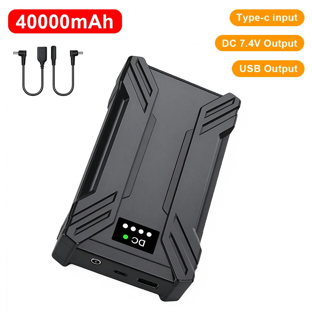Portable 40,000mAh 7.4V DC power bank for heated apparel