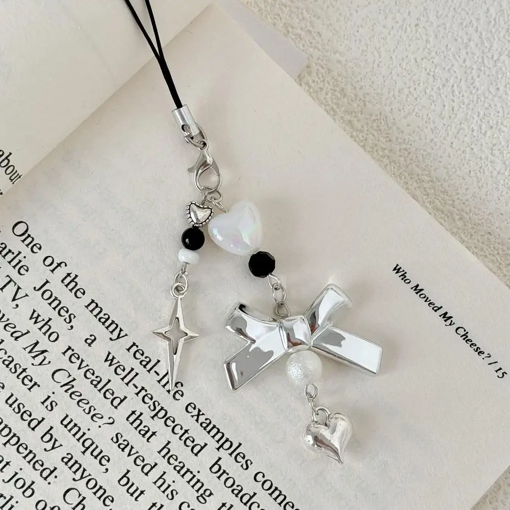Ins Style Music Earphone Beaded Phone Chain Keychain Girls Y2K Creative Mini Headset Bag Pendant Keyring Hanging Lanyard Gift