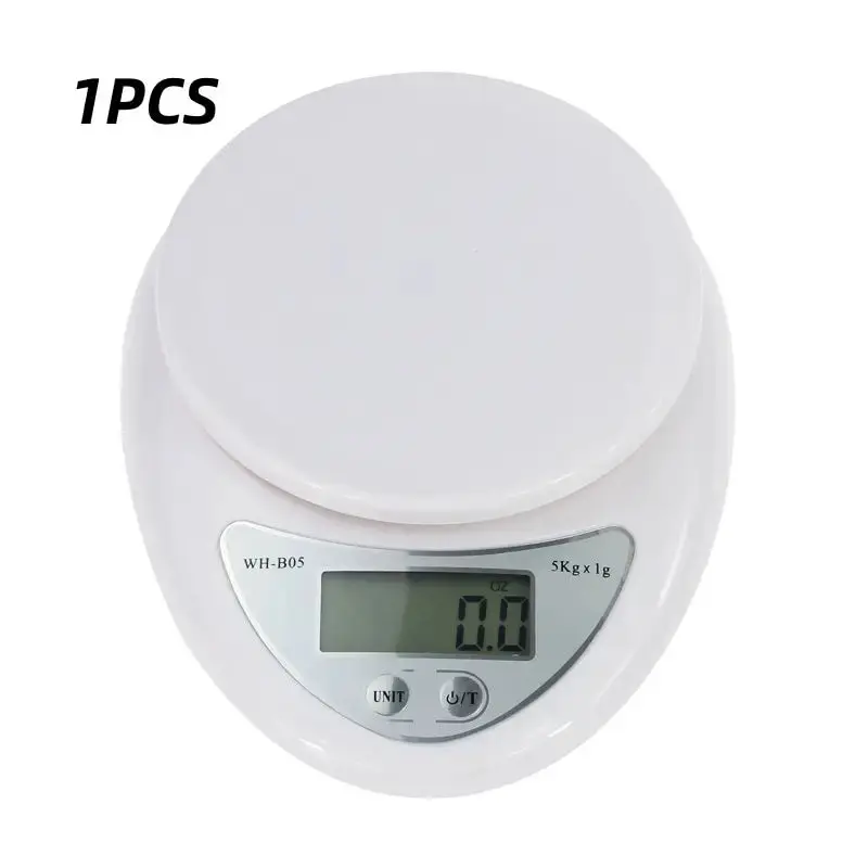 Compact oval digital kitchen scale with an LED display