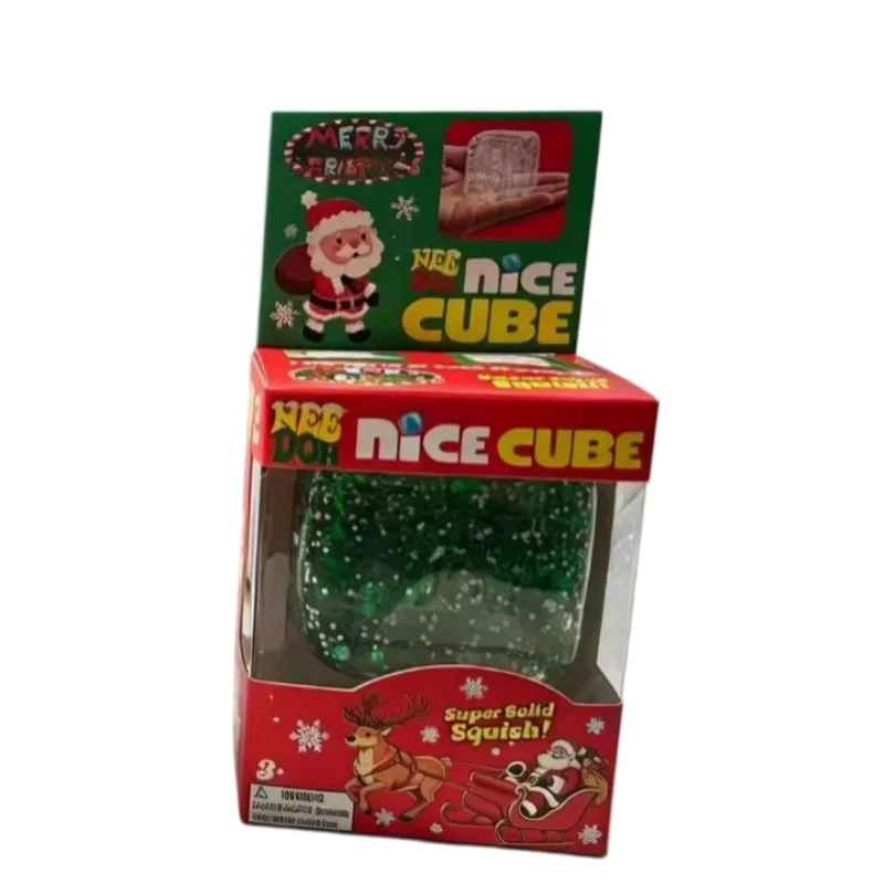 NeeDoh Xmas Santa Nice Cube Squeeze Sensory Knead Stretch Anxiety Relief ADHD Fidget Leisure Adult Christmas Gift
