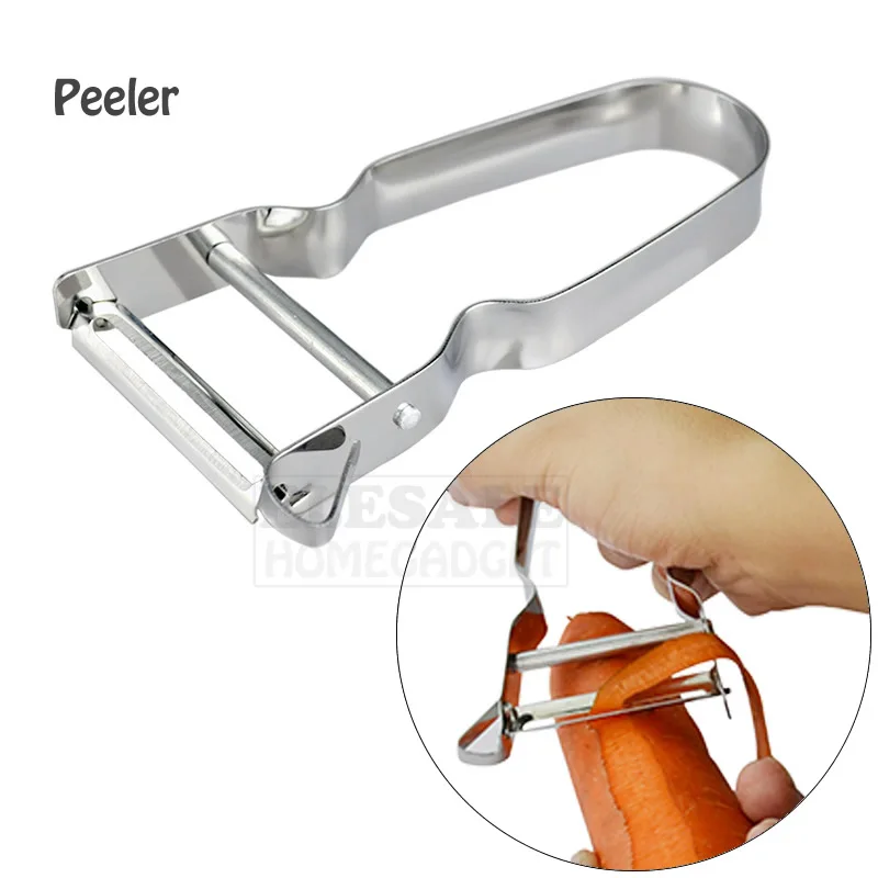 Stainless steel peeler slicer for fruit and vegetables